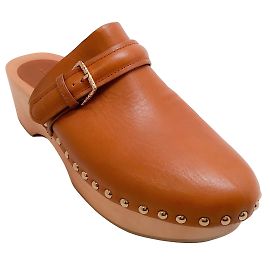 Ulla Johnson Cognac Leather Corsica Clogs Brown