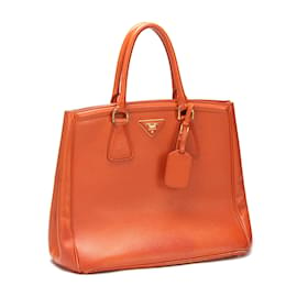 Prada Purple Saffiano Lux Leather Parabole Tote