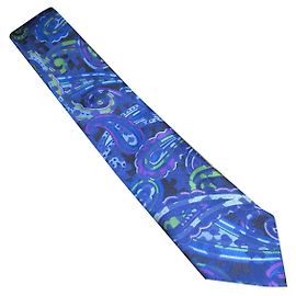 Gravata de seda Etro azul roxa e verde Azul