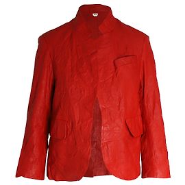 Zadig & Voltaire Verys Crinkle Jacket in Red Leather Red