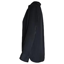 Zadig & Voltaire-Zadig & Voltaire Satin-finish V-neck Blouse in Black Polyester-Black
