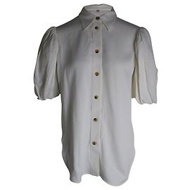 Camicia Khaite con maniche a sbuffo in acetato bianco Bianco