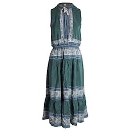 Roseanna-Vestido de crepé estampado Sabine de seda verde de Sea NY-Multicolor