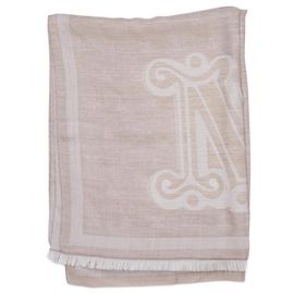Max Mara Beigefarbener Monogrammschal Beige