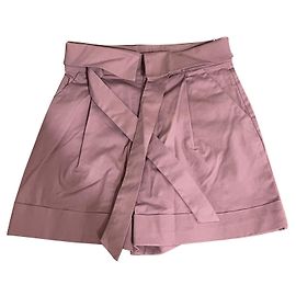 Short Zara en coton rose avec ceinture ruban Rose