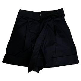 Short Zara Noir en Coton avec Ceinture Ruban Noir