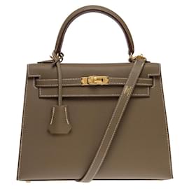 Hermès-Hermes Kelly bag 25 in Etuope Leather - 101325-Taupe