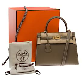 Hermès-Hermes Kelly bag 25 in Etuope Leather - 101325-Taupe