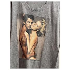 Dolce & Gabbana-DOLCE & GABBANA Tops Camiseta.Internacional M Algodón-Gris