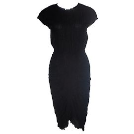 Masscob, Schwarzes Leinenkleid Schwarz