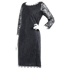 Diane Von Furstenberg DvF schwarzes Zarita Langes Spitzenkleid Schwarz