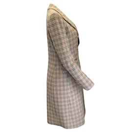 Autre Marque-Mantu Cognac / Evergreen Chesterfield Double Breasted Houndstooth Wool Coat-Multiple colors