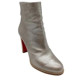 Christian Louboutin-Christian Louboutin Light Gold Metallic Ankle Booties-Metallic