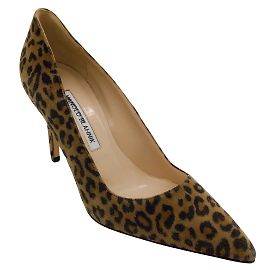 Manolo Blahnik Brown Multi Leopard Print Pumps Brown