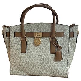 Michael Kors Hamilton Handtasche Creme Kunstpelz Roh