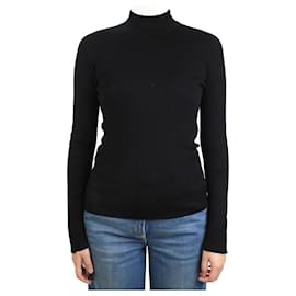 The row-Black high-neck ribbed top - size M-Black