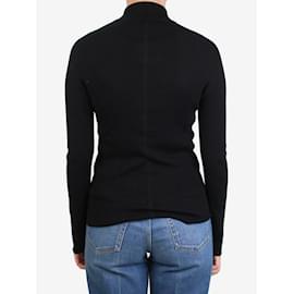 The row-Black high-neck ribbed top - size M-Black