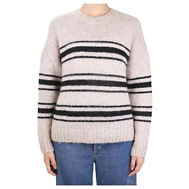 Ba&Sh Pull en laine mélangée à rayures beiges - taille UK 10 Beige