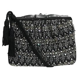 Judith Leiber Borsa a tracolla nera con decorazioni scintillanti Nero