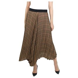 By Malene Birger Brown pleated check skirt - size FR 38 Brown