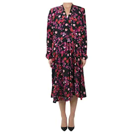 Isabel Marant-Vestido midi floral con hombros acolchados múltiples - talla UK 8-Multicolor