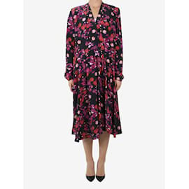 Isabel Marant-Vestido midi floral con hombros acolchados múltiples - talla UK 8-Multicolor