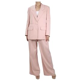 Autre Marque-Set pantaloni larghi rosa e giacca - taglia UK 8-Rosa