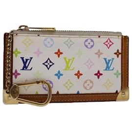 Louis Vuitton-LOUIS VUITTON Monogram Multicolor Pochette Cles Purse White M92655 Auth ki3164-White