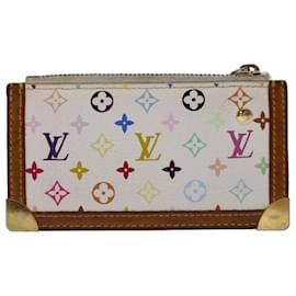 Louis Vuitton-LOUIS VUITTON Monogram Multicolor Pochette Cles Purse White M92655 Auth ki3164-White