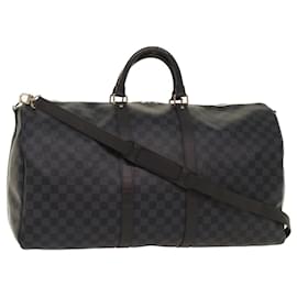 Louis Vuitton-LOUIS VUITTON Damier Graphite Keepall Bandouliere 55 Bag N41413 LV Auth 47480a-Other