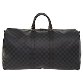 Louis Vuitton-LOUIS VUITTON Damier Graphite Keepall Bandouliere 55 Bolsa N41413 Autenticação de LV 47480NO-Outro