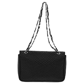 Bally-BALLY Quilted Chain Shoulder Bag Leather Black Auth yk7842b-Black