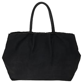 Prada-PRADA Ribbon Hand Bag Nylon Leather Black Auth 48615-Black