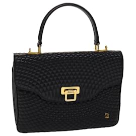 Bally-BALLY Quilted Hand Bag Leather Black Auth yk7922-Black