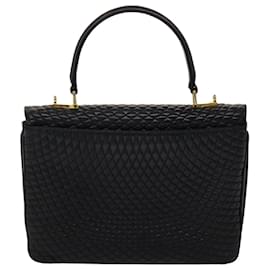 Bally-BALLY Quilted Hand Bag Leather Black Auth yk7922-Black