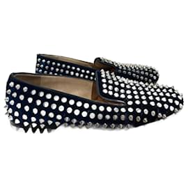 Christian Louboutin-CHRISTIAN LOUBOUTIN Mules & sabots T.UE 38.5 velours-Bleu