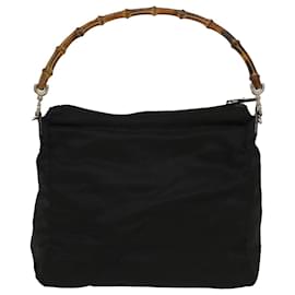 Gucci-GUCCI Bamboo Shoulder Bag Nylon Black 000205805095 Auth bs6818-Black