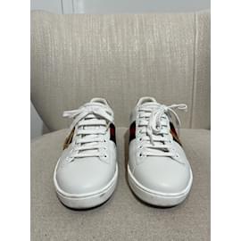 Gucci-GUCCI Scarpe da ginnastica T.Unione Europea 37.5 Leather-Bianco