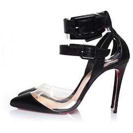 Christian Louboutin-Christian Louboutin, Zapatos de salón con hebilla de plexiglás en negro-Negro