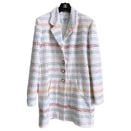 Chanel-NOVO 2019 Jaqueta de tweed para passarela de primavera-Multicor