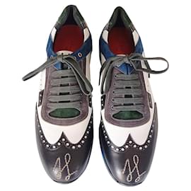 Silvano Lattanzi-zapatillas con cordones-Negro,Blanco,Gris,Azul claro