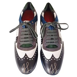 Silvano Lattanzi Sneakers stringate Nero Bianco Grigio Blu chiaro