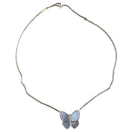 Collar Van Cleef & Arpels Mariposa Nácar Blanco Oro Amarillo Blanco