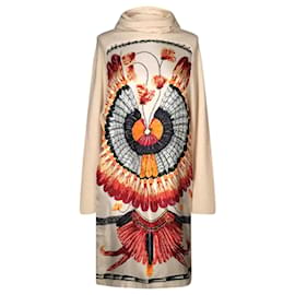 Hermès-Robe en soie d'alpaga du Brésil-Multicolore,Écru