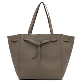 Celine Small Vertical Cabas Handbag Vintage Off White Leather 2Way Bag 