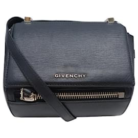 Givenchy-BOLSA DE OMBRO GIVENCHY PANDORA BOX BOLSA DE COURO PRETA COM SEMENTES-Preto