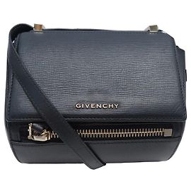 GIVENCHY PANDORA BOX SHOULDER BAG BLACK SEEDED LEATHER HANDBAG PURSE Black