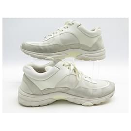 Chanel-SAPATOS CHANEL SAPATOS BAIXOS TRAINER G33745 38.5 TÊNIS-Branco