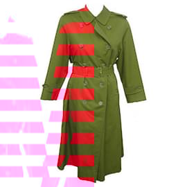Autre Marque-VINTAGE BURBERRYS TRENCH COAT 6 b860 38 M WATERPROOF COTTON RED COAT-Red