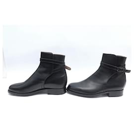 JM Weston-JM WESTON JODHPUR SHOES 7F 41.5 BLACK LEATHER ANKLE BOOTS BOOTS-Black